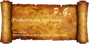 Podhorszky Gerzson névjegykártya